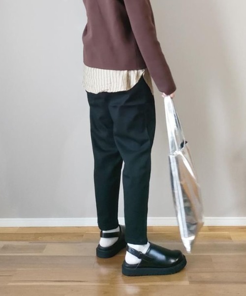Belle Cie(ベルシー)の「ラインを拾わずすっきり見え テーパードチノパン 春コーデ(チノパンツ・レディース・アイボリー/ブラック/ベージュ/ホワイト・M/L/XL/S)」の7枚目の写真