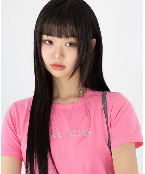 A'GEM/9 × .kom 『muah muah/ムーアムーア』HOT FIX LOGO HALF T