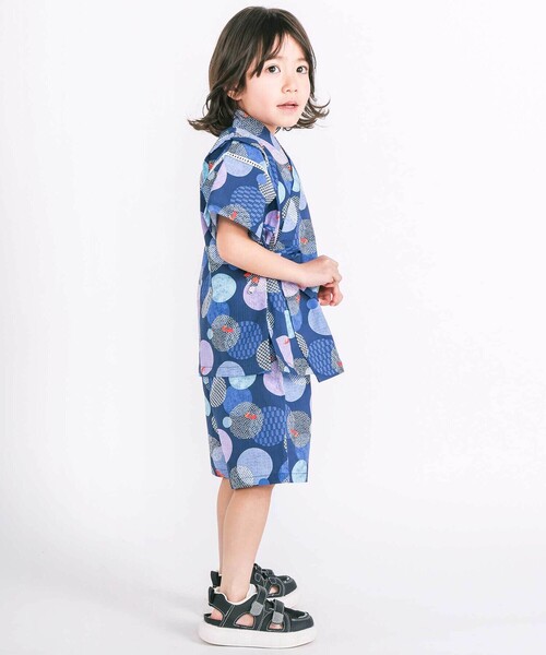 SLAP SLIP(スラップスリップ)の「【お揃い】モチーフ総柄甚平(80~130cm)(浴衣・キッズ・ブルー系その他2/ホワイト系その他/ブルー系その他・100cm/110cm/90cm/80cm/130cm/120cm)」の20枚目の写真