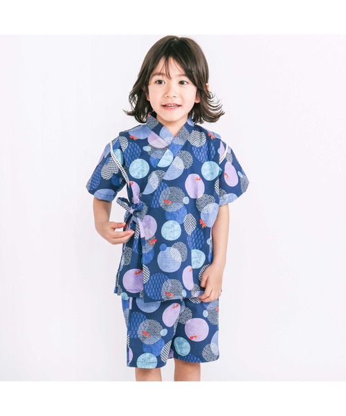 SLAP SLIP(スラップスリップ)の「【お揃い】モチーフ総柄甚平(80~130cm)(浴衣・キッズ・ブルー系その他2/ホワイト系その他/ブルー系その他・100cm/110cm/90cm/80cm/130cm/120cm)」の4枚目の写真