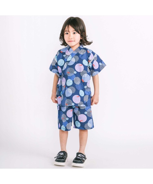 SLAP SLIP(スラップスリップ)の「【お揃い】モチーフ総柄甚平(80~130cm)(浴衣・キッズ・ブルー系その他2/ホワイト系その他/ブルー系その他・100cm/110cm/90cm/80cm/130cm/120cm)」の6枚目の写真