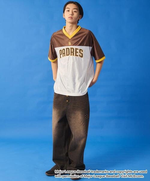 MLB（メジャーリーグベースボール）の「∴WEGO/【25年春夏新作】MLB別注メッシュゲームグラフィックT（Tシャツ/カットソー・メンズ・ブルー系その他/ブラック系その他/ブラウン系その他・MEDIUM/LARGE）」の6枚目の写真