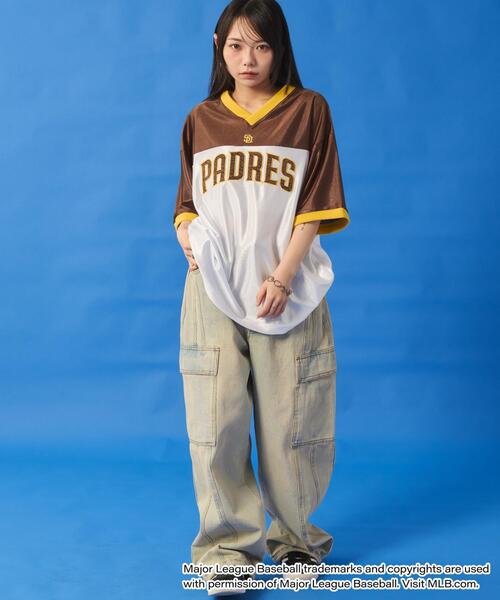 MLB（メジャーリーグベースボール）の「∴WEGO/【25年春夏新作】MLB別注メッシュゲームグラフィックT（Tシャツ/カットソー・メンズ・ブルー系その他/ブラック系その他/ブラウン系その他・MEDIUM/LARGE）」の5枚目の写真