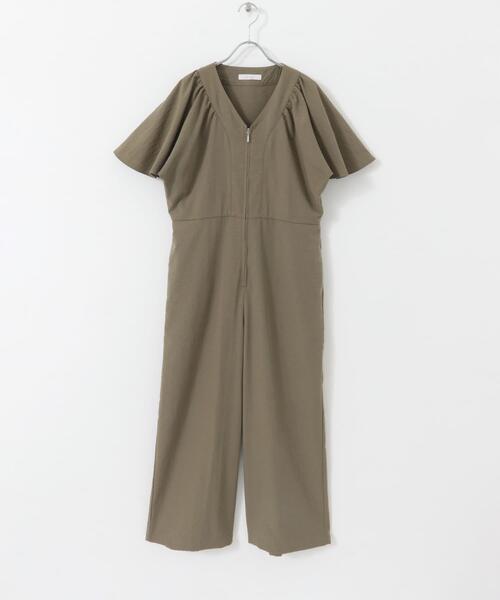 F by ROSSO(エフバイロッソ)の「F by ROSSO フレアスリーブオールインワン(サロペット/オーバーオール・レディース・チャコールグレー/カーキ・36/38)」の5枚目の写真