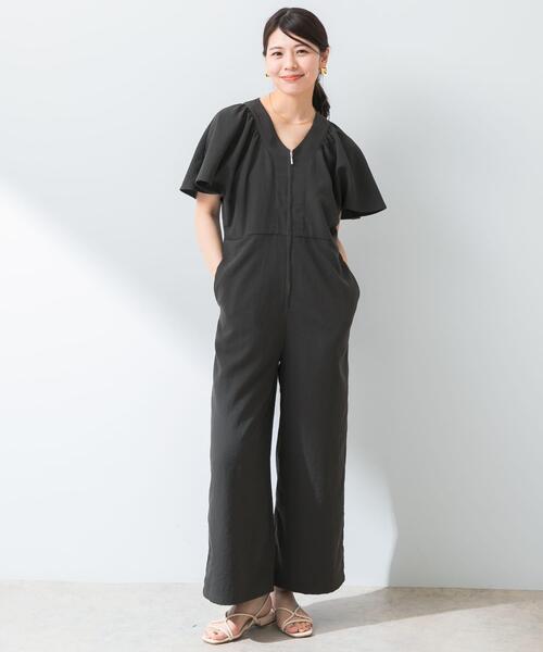 F by ROSSO(エフバイロッソ)の「F by ROSSO フレアスリーブオールインワン(サロペット/オーバーオール・レディース・チャコールグレー/カーキ・36/38)」の10枚目の写真