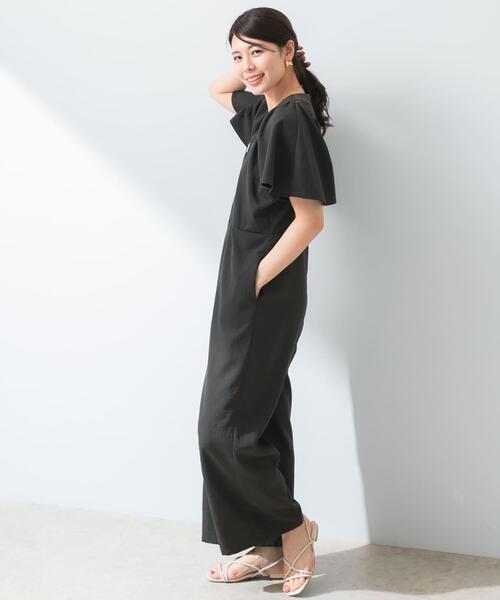 F by ROSSO(エフバイロッソ)の「F by ROSSO フレアスリーブオールインワン(サロペット/オーバーオール・レディース・チャコールグレー/カーキ・36/38)」の12枚目の写真