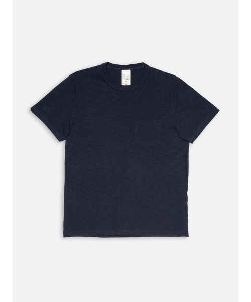 Nudie Jeans(ヌーディージーンズ)の「Nudie Jeans/ヌーディージーンズ Roy Heavy Slub T-Shirt / ポケットTシャツ(Tシャツ/カットソー・メンズ・スミクロ/アイボリー/ダークブルー・S/M/L/XL)」の3枚目の写真