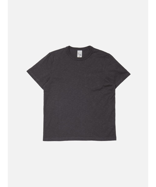 Nudie Jeans(ヌーディージーンズ)の「Nudie Jeans/ヌーディージーンズ Roy Heavy Slub T-Shirt / ポケットTシャツ(Tシャツ/カットソー・メンズ・スミクロ/アイボリー/ダークブルー・S/M/L/XL)」の2枚目の写真