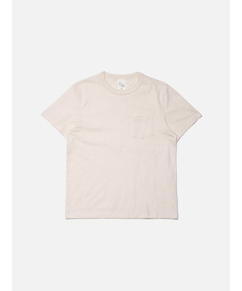 Nudie Jeans(ヌーディージーンズ)の「Nudie Jeans/ヌーディージーンズ Roy Heavy Slub T-Shirt / ポケットTシャツ(Tシャツ/カットソー・メンズ・スミクロ/アイボリー/ダークブルー・S/M/L/XL)」の1枚目の写真