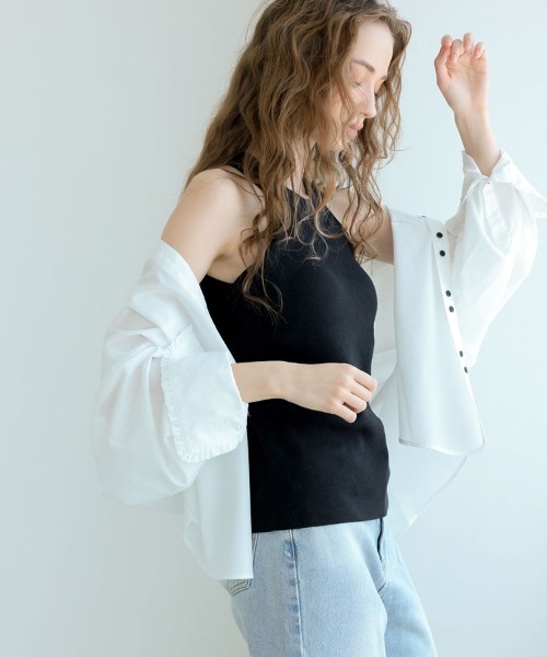 DONOBAN（ドノバン）の「ニットブラタンク（タンクトップ・レディース・ブラック/ライトピンク/ホワイト/グレー・ONE）」の10枚目の写真