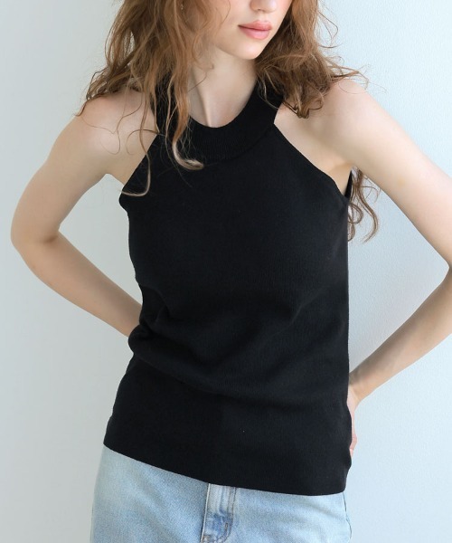 DONOBAN（ドノバン）の「ニットブラタンク（タンクトップ・レディース・ブラック/ライトピンク/ホワイト/グレー・ONE）」の5枚目の写真