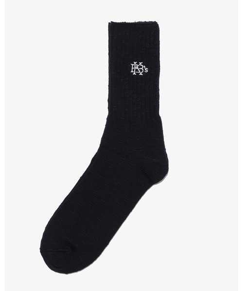 KEBOZ(ケボズ)の「EFG SLUB SOCKS(ソックス/靴下・メンズ・ホワイト/ブラック/ブルー・FREE)」の2枚目の写真