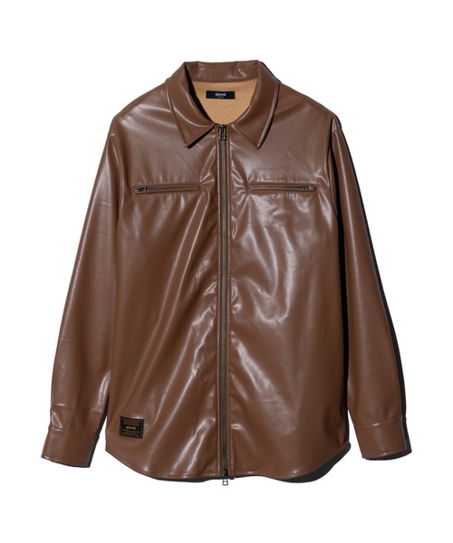 glamb グラム⭐︎レザー長袖シャツ⭐︎ブラック美品 Synth Leather Shirt / シンセレザーシャツ（シャツ/ブラウス