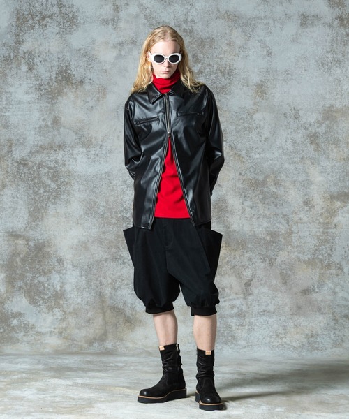 glamb グラム⭐︎レザー長袖シャツ⭐︎ブラック美品 Synth Leather Shirt / シンセレザーシャツ（シャツ/ブラウス