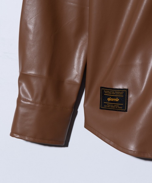 glamb（グラム）の「Synth Leather Shirt / シンセレザーシャツ（シャツ/ブラウス・メンズ・ブラック/ブラウン・S/M/L）」の12枚目の写真