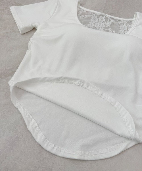 CHARME BY MICOLA(シャルムバイミコラ)の「カップ付ウエストシェイプバックレースTシャツ(Tシャツ/カットソー・レディース・ブラック/ピンク/ホワイト/ブラック系その他・FREE)」の15枚目の写真