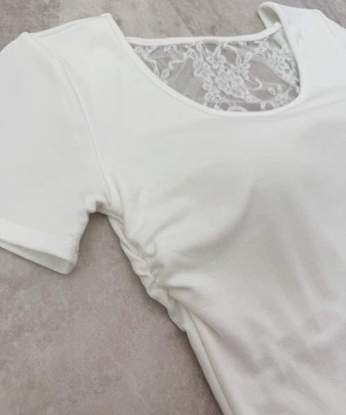 CHARME BY MICOLA(シャルムバイミコラ)の「カップ付ウエストシェイプバックレースTシャツ(Tシャツ/カットソー・レディース・ブラック/ピンク/ホワイト/ブラック系その他・FREE)」の17枚目の写真