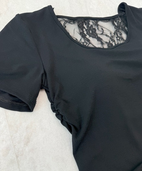 CHARME BY MICOLA(シャルムバイミコラ)の「カップ付ウエストシェイプバックレースTシャツ(Tシャツ/カットソー・レディース・ブラック/ピンク/ホワイト/ブラック系その他・FREE)」の18枚目の写真