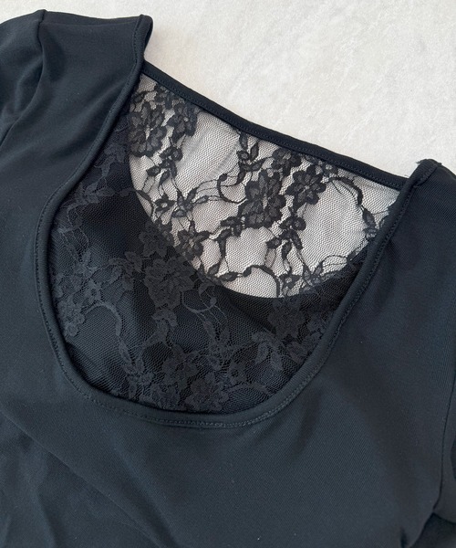 CHARME BY MICOLA(シャルムバイミコラ)の「カップ付ウエストシェイプバックレースTシャツ(Tシャツ/カットソー・レディース・ブラック/ピンク/ホワイト/ブラック系その他・FREE)」の19枚目の写真