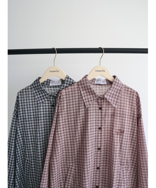JUMELLE（ジュメロ）の「frayline check shirt（シャツ/ブラウス・レディース・ブラック/ピンク・FREE）」の15枚目の写真