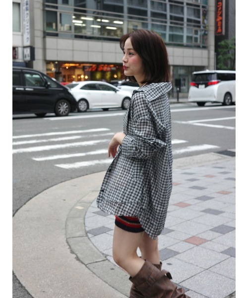 JUMELLE（ジュメロ）の「frayline check shirt（シャツ/ブラウス・レディース・ブラック/ピンク・FREE）」の18枚目の写真