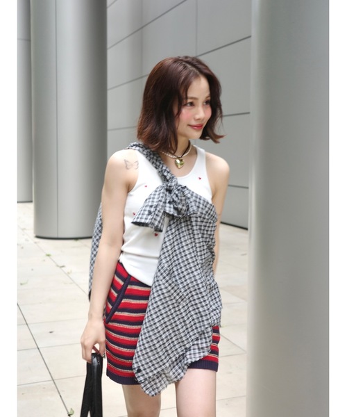 JUMELLE（ジュメロ）の「frayline check shirt（シャツ/ブラウス・レディース・ブラック/ピンク・FREE）」の22枚目の写真