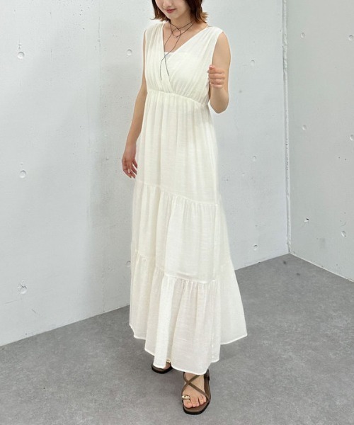 archives（アルシーヴ）の「’アソート２ｗａｙカシュクールノースリワンピース’（ワンピース・レディース・グリーン/アイボリー/ブラック/グレー・MEDIUM）」の6枚目の写真