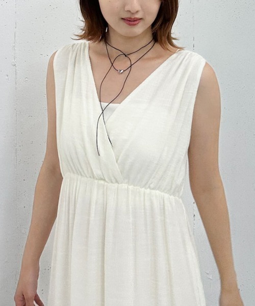 archives（アルシーヴ）の「’アソート２ｗａｙカシュクールノースリワンピース’（ワンピース・レディース・グリーン/アイボリー/ブラック/グレー・MEDIUM）」の8枚目の写真