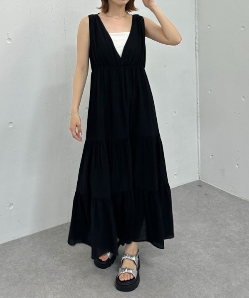 archives（アルシーヴ）の「’アソート２ｗａｙカシュクールノースリワンピース’（ワンピース・レディース・グリーン/アイボリー/ブラック/グレー・MEDIUM）」の11枚目の写真