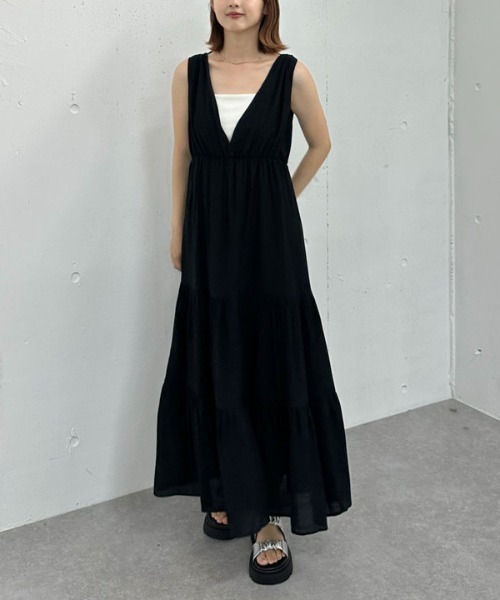 archives（アルシーヴ）の「’アソート２ｗａｙカシュクールノースリワンピース’（ワンピース・レディース・グリーン/アイボリー/ブラック/グレー・MEDIUM）」の12枚目の写真