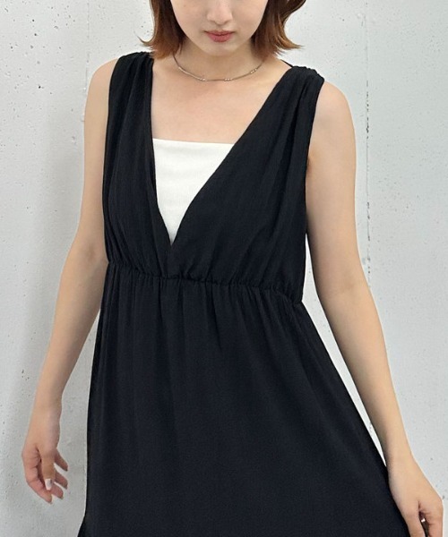 archives（アルシーヴ）の「’アソート２ｗａｙカシュクールノースリワンピース’（ワンピース・レディース・グリーン/アイボリー/ブラック/グレー・MEDIUM）」の16枚目の写真