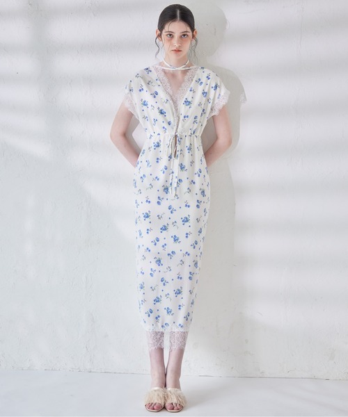 etre loin(エトルワン)の「Lace trimming flower dress(ワンピース・レディース・ブラック/ブルー/ピンク・M)」の13枚目の写真