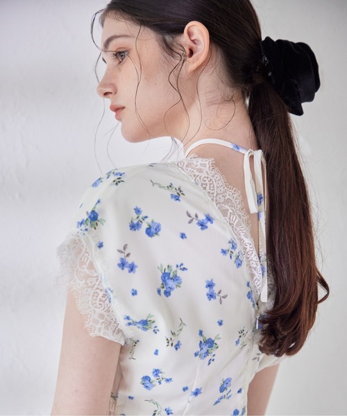 etre loin(エトルワン)の「Lace trimming flower dress(ワンピース・レディース・ブラック/ブルー/ピンク・M)」の16枚目の写真