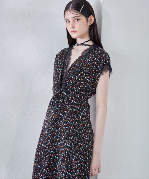 セール】Lace trimming flower dress（ワンピース）｜etre loin