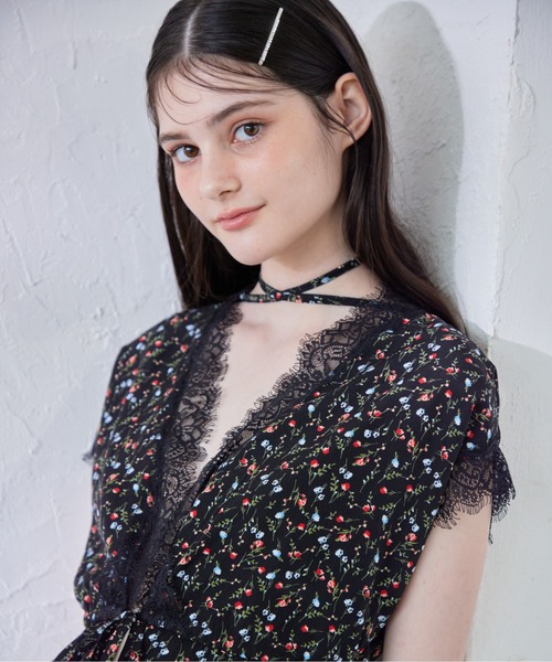 etre loin(エトルワン)の「Lace trimming flower dress(ワンピース・レディース・ブラック/ブルー/ピンク・M)」の22枚目の写真