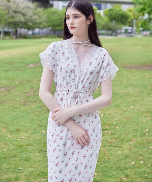 セール】Lace trimming flower dress（ワンピース）｜etre loin
