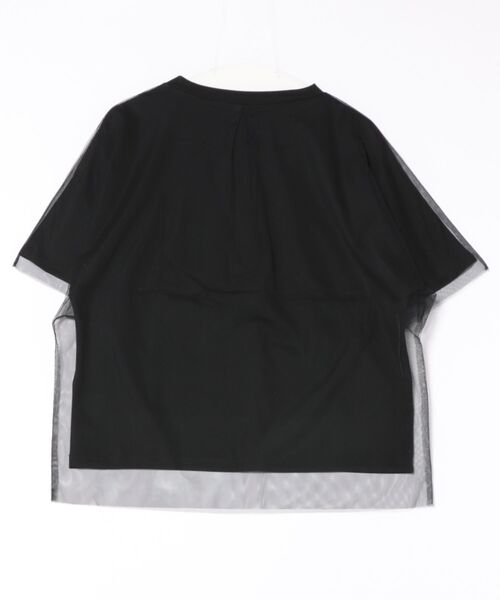 セール】552201：ワンシーン箔プリント チュール重ねTシャツ（T