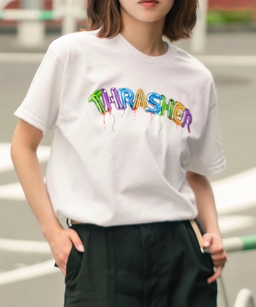 THRASHER(スラッシャー)の「BALLOONS S/S T-SHIRTS/スラッシャーバルーンロゴプリント半袖Tシャツ(Tシャツ/カットソー・メンズ・ブラック/ホワイト・MEDIUM/LARGE/X-LARGE)」の2枚目の写真