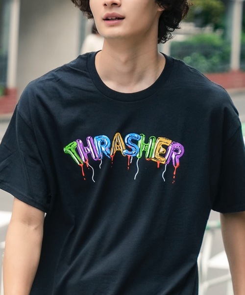 THRASHER(スラッシャー)の「BALLOONS S/S T-SHIRTS/スラッシャーバルーンロゴプリント半袖Tシャツ(Tシャツ/カットソー・メンズ・ブラック/ホワイト・MEDIUM/LARGE/X-LARGE)」の1枚目の写真