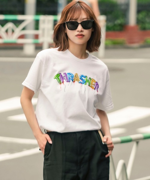 THRASHER(スラッシャー)の「BALLOONS S/S T-SHIRTS/スラッシャーバルーンロゴプリント半袖Tシャツ(Tシャツ/カットソー・メンズ・ブラック/ホワイト・MEDIUM/LARGE/X-LARGE)」の4枚目の写真