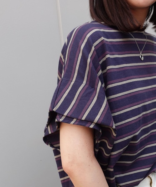 CORNERS(コーナーズ)の「USAコットンタックスリーブTシャツ(Tシャツ/カットソー・レディース・カーキ/ベージュ/ネイビー・FREE)」の12枚目の写真