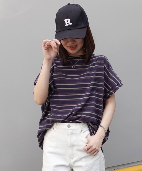 CORNERS(コーナーズ)の「USAコットンタックスリーブTシャツ(Tシャツ/カットソー・レディース・カーキ/ベージュ/ネイビー・FREE)」の14枚目の写真