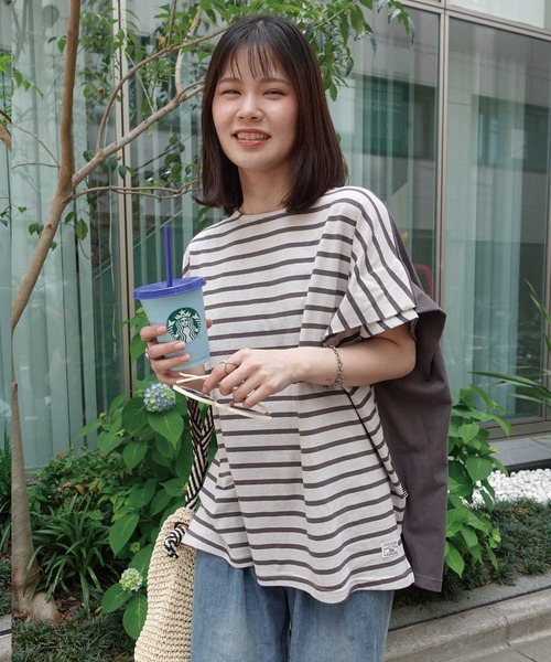 CORNERS(コーナーズ)の「USAコットンタックスリーブTシャツ(Tシャツ/カットソー・レディース・カーキ/ベージュ/ネイビー・FREE)」の20枚目の写真