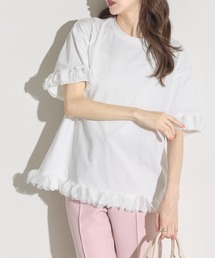 【ZOZO限定】同色パールフリルチュールトップス