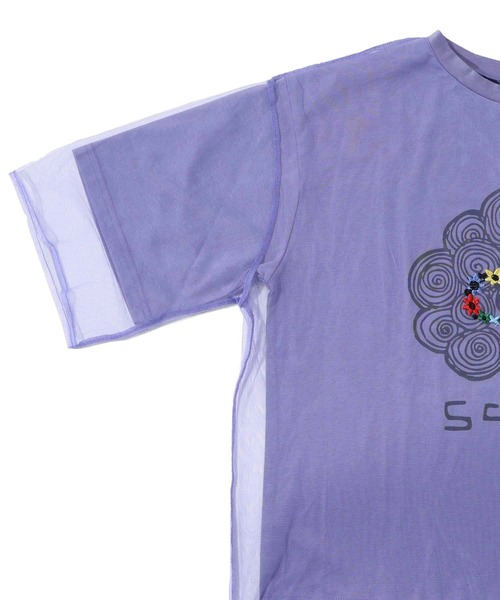 tシャツ 152669：花メガネ刺繍 スカラーちゃんチュール重ねプルオーバー レディース スカラー / 花メガネ刺繍 スカラーちゃんチュール重ねプル