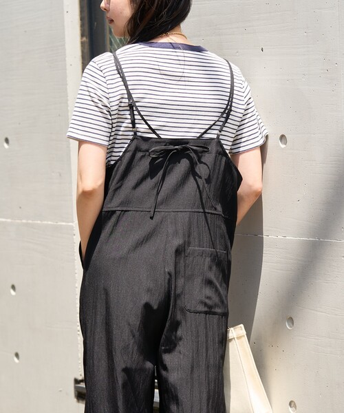 FREAK'S STORE(フリークスストア)の「<接触冷感/大きいサイズあり>SUMMERCOOL バックリボン サロペット(サロペット/オーバーオール・レディース・グレー/ブルー/ブラック・LARGE/フリ-)」の9枚目の写真