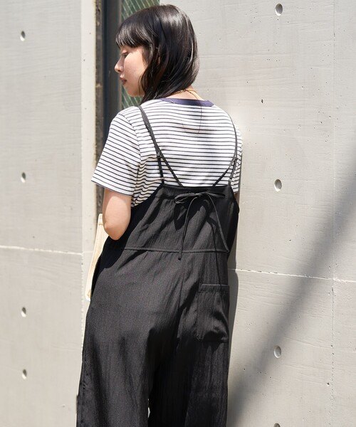 FREAK'S STORE(フリークスストア)の「<接触冷感/大きいサイズあり>SUMMERCOOL バックリボン サロペット(サロペット/オーバーオール・レディース・グレー/ブルー/ブラック・LARGE/フリ-)」の10枚目の写真