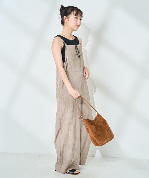 FREAK'S STORE(フリークスストア)の「<接触冷感/大きいサイズあり>SUMMERCOOL バックリボン サロペット(サロペット/オーバーオール・レディース・グレー/ブルー/ブラック・LARGE/フリ-)」の21枚目の写真