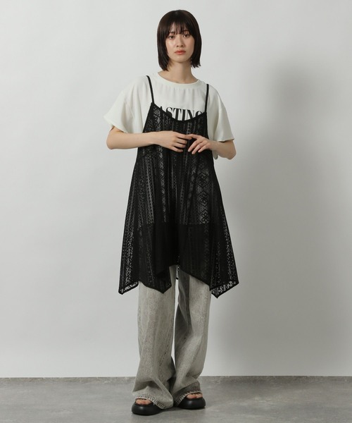 LAKOLE（ラコレ）の「布帛プリントT / 571205（Tシャツ/カットソー・レディース・オフホワイト/ブラウン/ライトブルー/ブラック・FREE）」の20枚目の写真