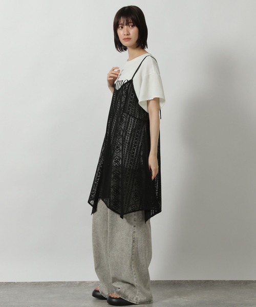 LAKOLE（ラコレ）の「布帛プリントT / 571205（Tシャツ/カットソー・レディース・オフホワイト/ブラウン/ライトブルー/ブラック・FREE）」の21枚目の写真